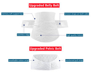 Ceinture de maintien post-partum 2-en-1 en coton <span class=keywords><strong>pur</strong></span> pour le contrôle du ventre et le remodelage corporel, avec bande de compression abdominale et ceinture pelvienne pour la puerpérée - Product Image 5