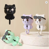 Crochets muraux uniques en plastique en forme d'animaux, mignons et originaux, imperméables, durables, écologiques, pour lunettes de soleil et clés, pour salle de bain