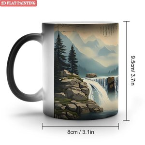 <b>Magic</b> Mug Frosted Black 11oz Ceramic Heat Sensitive Color Changing <b>Cup</b> - Product Image 1