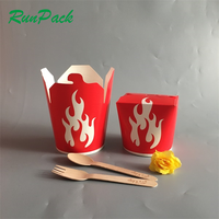 Kotak mie instan Spaghetti nasi cetakan desain kustom tahan minyak 16oz 26oz 32oz