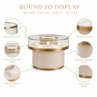 Vitrine à bijoux en bois massif avec structure en fer pour le marché de gros et les chaînes de magasins, présentoir en verre éclairé