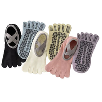 Calcetines de Yoga Antideslizantes Cortos con Patrón de Silicona para Prevenir Lesiones, Logotipo Personalizado, MOQ Bajo, Calcetines para Barre