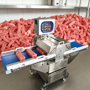 Nouvelle machine à trancher la viande industrielle entièrement automatique à haute capacité, épaisseur réglable, trancheuse <span class=keywords><strong>de</strong></span> poitrine <span class=keywords><strong>de</strong></span> poulet - Product Image 1