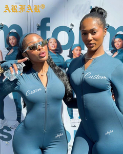 <span class=keywords><strong>Tuta</strong></span> Sportiva da <span class=keywords><strong>Donna</strong></span> Personalizzabile con Logo, Manica Lunga, Chiusura a Zip, in Nylon, per Yoga e Fitness - Product Image 1