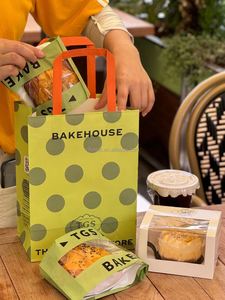 Takeaway <b>Bakery</b> Bag Food Kraft Paper Carrier Colorful Bags for Take Out Cafe Burger <b>Boxes</b> Bread Donuts Baking - Product Image 5