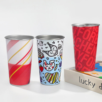 Vaso de Cerveza de Metal Reutilizable de Acero Inoxidable 304 de 16oz (500ml) con Cambio de Color en Frío, Personalizado al por Mayor para Marca (OEM)