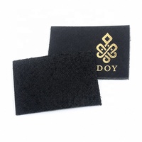 Étiquettes personnalisées pour veste en cuir véritable noir avec logo de marque imprimé en feuille métallisée