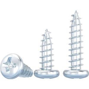 Tapping Screws Round Head Phillips Metric M2 M2.6 M3 M3.5 M4 M5 For Wood Construction Grade A Plain Carbon Steel - Product Image 1