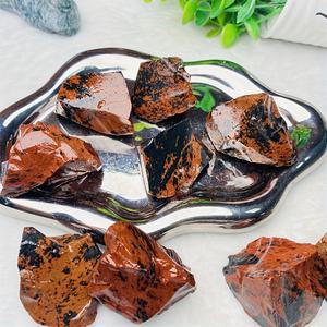 Piedras de Obsidiana Roja Natural al por Mayor, Gemas Negras y Rojas en Bruto para Sanación con Cristales, Fabricación de Joyas, Decoración del Hogar - Product Image 4