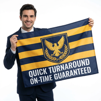 Drapeaux personnalisés en polyester haute résistance avec logo de marque, impression par sublimation HD pour cérémonie de grand ouverture, faible MOQ, résistants à la décoloration
