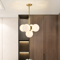 Lampe suspendue en verre et cuivre de style italien moderne, nouveau lustre pour salon