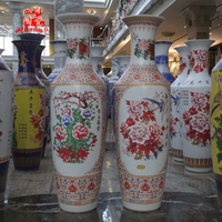 Große Jingdezhen Keramik Boden-Vase Gold-Jade mit Transparenter und Matter Glasur für Wohnzimmer Dekoration
