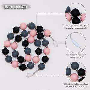 Reduce la ansiedad y el estrés Collar de mordedor de silicona para niños pequeños Adolescentes Collar de masticación sensorial para niños - Product Image 3