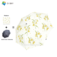 Parapluie double usage soleil et pluie UPF50, imperméable, ouverture automatique, pliable, logo personnalisé, coupe-vent, design compact, faible MOQ100 pour les voyages quotidiens