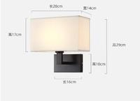 Lampe de chevet pour chambre d'hôtel Applique murale à LED Abat-jour en tissu à base métallique Applique murale à LED en laiton nickelé brossé Lampe de lecture