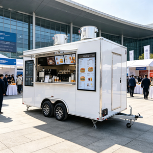 Remorque alimentaire robuste avec écran LED pour menu, vitrine chauffante et comptoir pour fajitas au bœuf à l'<span class=keywords><strong>Expo</strong></span> de Hanovre - Product Image 1
