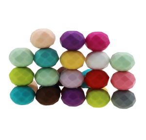 Nouveaux produits Perles en silicone de qualité alimentaire, rondes et hexagonales, couleurs assorties, en vrac, pour la dentition, vente en gros - Product Image 3