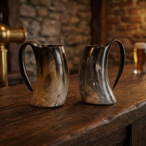 Ensemble de tasses artisanales rondes en corne de buffle, de qualité supérieure, de style viking, modernes, étanches, avec poignée robuste, design classique et standard. - Product Image 4