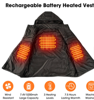 Veste en laine chauffante USB pour homme, chauffe-corps électrique avec batterie, gilet chauffant d'hiver, doudoune