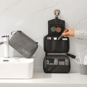 Bolsa de Aseo de Viaje de Tela Catiónica, Bolsa de Cosméticos Portátil, Bolsa de Maquillaje Multifuncional con Gancho - Product Image 1
