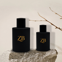 Flacons de parfum en verre noir modernes 30ml/50ml/100ml avec motif givré sérigraphié