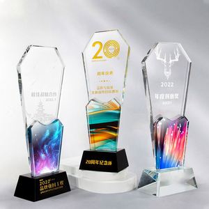 Honor Of Crystal Venta al por mayor Exalted Custom Star Shape Crystal Award Crystal Glass Award Trophy para eventos deportivos - Product Image 1