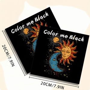 Livre de <span class=keywords><strong>coloriage</strong></span> Colorme noir et blanc à couverture souple - 24 pages, motif chats et fleurs mignons, pour soulager le stress et la relaxation, imprimé - Product Image 5