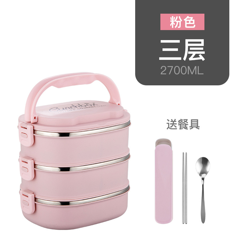 Pink 3-tier with cutlery