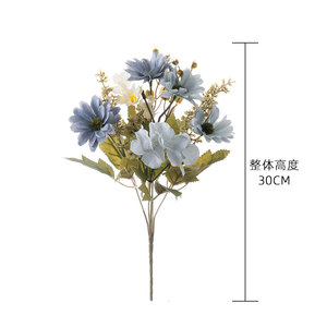 ช่อดอกเดซี่ประดิษฐ์สีขาวนม น้ำตาลอ่อน ม่วงอ่อน สำหรับตกแต่งบ้าน อุปกรณ์ประกอบฉากถ่ายภาพ MW55508 - Product Image 4