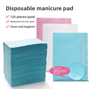 125 pièces de tapis de table jetables pour manucure, coussinets en papier portables pour le nettoyage, pour poste de travail de salon de manucure et de cils - Product Image 3