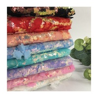 Tissu léger en polyester brodé au laser RXF2388, motif feuille d'érable, 8 couleurs, paillettes dorées, idéal pour les mariages d'enfants - Vente chaude