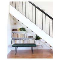 Prima Intérieur double plaque d'acier escalier bois marche droite zig zag escalier Z forme limon escalier