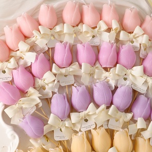 Velas Aromáticas de Lujo con Aroma a Rosa Tulipán, Recuerdos de Boda, Velas Artesanales sin Humo con Varillas de Bambú y Flores - Product Image 3