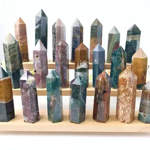 Ocean Jasper Tower Chakra Crystal Tower Obelisk Gemstone Reiki Healing Gift For Her