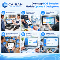 Caisse enregistreuse à recyclage de billets Cairan Cash Recycler POS 15,6 pouces, lecteur de billets et de pièces de monnaie en libre-service, lecteur de code QR NFC, paiement