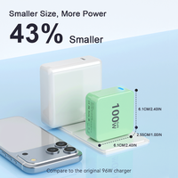 Adaptateur de chargeur rapide GaN 3.0 100W Adaptateur USB C universel pour MacBook Pro Ordinateur portable iPhone Samsung Xiaomi IPad Chargeurs et adaptateurs