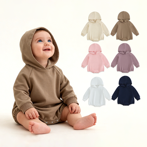 Tutina per Neonati Hongbo in Cotone Organico e Bambù, Felpa con Cappuccio a Maniche Lunghe per Bambini e Bambine da 0-24 <span class=keywords><strong>Mesi</strong></span> - Product Image 1