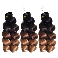 Cheveux synthétiques en fibre haute température de 12 pouces, boucles lâches en spirale à la française, couleur unie, pour tressage, trame simple, 75g, vente en gros