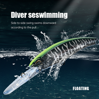 CHEERY Nouveau Design Leurre de Pêche Flottant Minnow 12cm 24g, Appât Dur en ABS Imprimé pour Maquereau et Bar