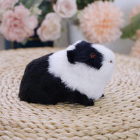 Figurine réaliste de cochon d'Inde en peluche, fausse fourrure, bibelot animalier, décoration de bureau, cadeau éducatif pour enfants