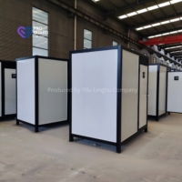 Cabine de toilettes extérieure double portable moderne avec structure durable et installation facile pour parcs publics et campings