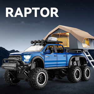 Coche de juguete de aleación fundida a presión Raptor F150 Big Wheel 1/28 con sonido, luces y función de retroceso para niños - Product Image 4