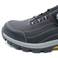 Chaussures de sécurité MaxiTough en cuir véritable avec embout en acier, semelle intermédiaire en acier, antidérapantes, doublure en mesh, toutes saisons