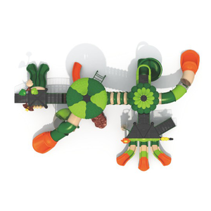 Aire de jeux pour enfants sur mesure, thème jungle tropicale, multi-tours, <span class=keywords><strong>avec</strong></span> tunnel tubulaire et plusieurs toboggans, pour l'extérieur - Product Image 3