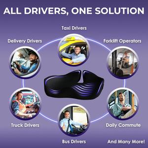<b>Memory</b> Foam Car Seat Cushion for Back Pain Relief and Non-slip Pressure Relief Seat Cushion for Truck Driver Essentials - Product Image 5
