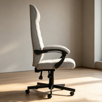 Silla de Oficina Ergonómica de Tela con Respaldo Alto, Altura Ajustable, Reclinable, Giratoria 360 Grados, para Personal, Hogar y Estudio