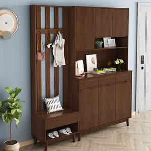 Perchero de madera maciza para almacenamiento de zapatos multifuncional, sencillo y moderno, para entrada del Hogar, pasillo y sala de estar - Product Image 3