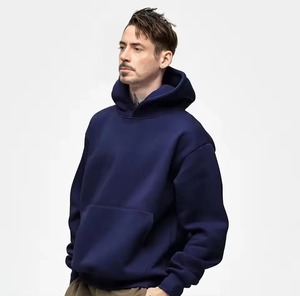 Sweat-shirt à capuche surdimensionné pour homme, sans cordon, anti-rétrécissement, streetwear, 500 GSM, poids lourd, avec logo personnalisé, haute qualité - Product Image 3