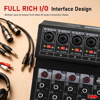 Console de mixage audio professionnelle 8 canaux AK-8 en plastique avec Bluetooth, égaliseur 7 bandes, DSP 256 effets, alimentation fantôme 48V pour studio, scène et streaming