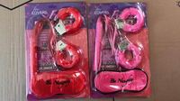 Kit de bondage sexuel pour couple, 3 pièces, noir, rouge, rose, avec bandeau pour les yeux, fouet et menottes, jouet sexy pour jeu érotique et fête